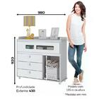 Cômoda Aquarela Com 4 Nichos Aquarela - Móveis Henn