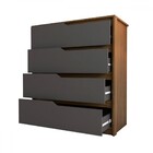 Cômoda Arabella 4 Gavetas Marrom/grafite - Panorama Móveis