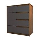 Cômoda Arabella 4 Gavetas Marrom/grafite - Panorama Móveis