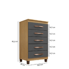 Cômoda Aspen 5 Gavetas I01 - Clique Chique Móveis - Carvalho