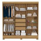 Cômoda Astral E Guarda Roupa Casal Prático Amêndola Touch - D