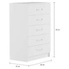 Cômoda Atena 5 Gavetas Evidência Branco