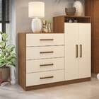 Cômoda Áurea 120cm 2 Portas 4 Gavetas Amendola Off White Tana