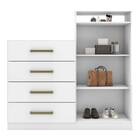 Cômoda Áurea 120cm 2 Portas 4 Gavetas Branco Tana Decor