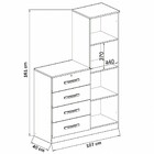 Cômoda Aurora 1 Porta 4 Gavetas Brunne - Genialflex