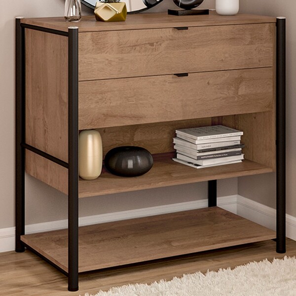 Cômoda Avila 2 Gavetas Preto Fosco/demolição 13438 - Artefamol