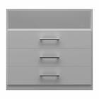 Cômoda Baixa 3 Gavetas E 1 Nicho - Branco - Primolar