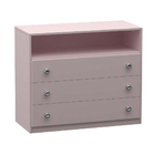 Cômoda Baixa 3 Gavetas Rosa