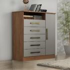 Cômoda Balcão Multiuso Madri 5 Gavetas 1 Porta 3 Nichos Mdf O