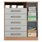 Cômoda Balcão Multiuso Madri 5 Gavetas 1 Porta 3 Nichos Mdf O