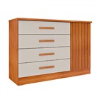 Cômoda Barcelona 1 Porta 4 Gavetas Cinamomo/off White - Tcil