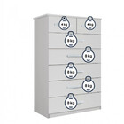 Cômoda Barcelona 7 Gavetas Branca