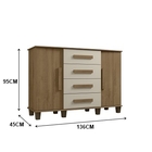 Cômoda Barcelona Cinamomo/off White - Rv Móveis