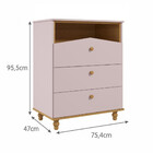 Cômoda Bebê 3 Gavetas Casinha Dengo Permobili