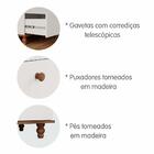 Comoda Bebê Branca Marrom Infantil Mdf Pés Madeira 3 Gavetas