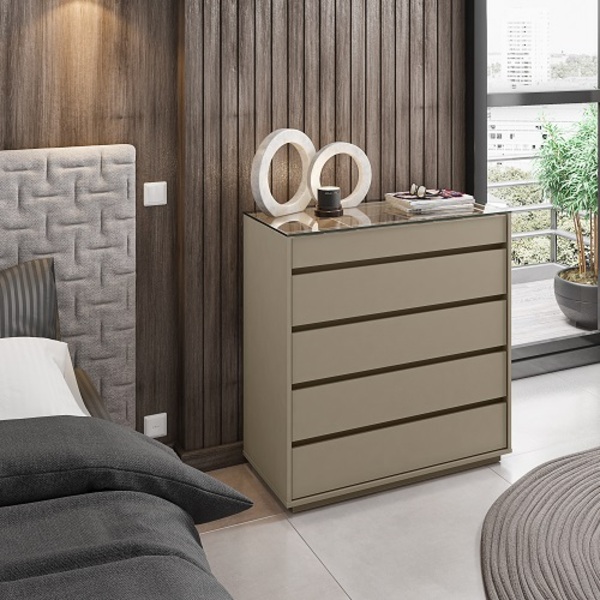 Comoda Belize 5 Gavetas Fendi - Casa D Móveis