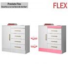 Cômoda Berlim 1 Porta 4 Gavetas Flex Branco/rosa - Pnr Móveis