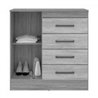 Cômoda Berlim 1 Porta 4 Gavetas Flex Branco/rosa - Pnr Móveis