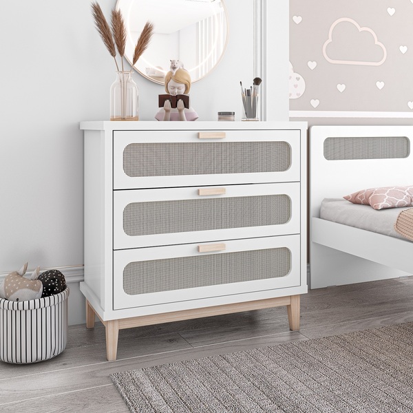 Cômoda Branca Com Gavetas Espaçosas Para Bebê Isa