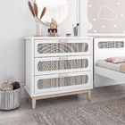 Comoda Branca Infantil Com Pes E Puxador De Madeira