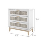 Comoda Branca Juvenil Com 3 Gavetas