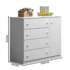 Cômoda Branca Para Quarto De Bebê 4 Gavetas 1 Porta Henrique