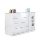 Cômoda Branca Para Quarto De Bebê 4 Gavetas 1 Porta Léo Shop