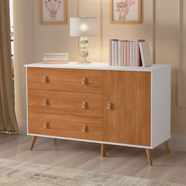 Comoda Branca Retro Moveis Quarto Com Sapateira Taty