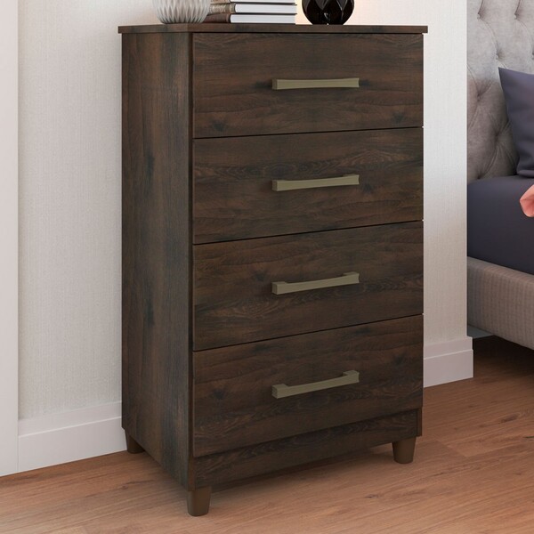 Cômoda Brenda Fluence 4 Gavetas Nogal - Móveis Paraná