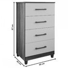 Cômoda Brenda Fluence 4 Gavetas Nogal - Móveis Paraná