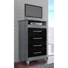 Cômoda Brilhante 4 Gavetas - Móveis Albatroz - Platina / Preto