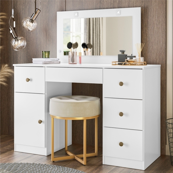 Cômoda Camarim Com Espelho Luma Branco