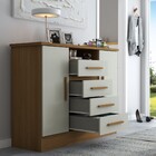 Cômoda Canadá 2 Portas 4 Gavetas Cinamomo/off White - Pnr Móv