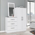 Cômoda Cannes 2 Portas 3 Gavetas Com Espelho Branco - Henn