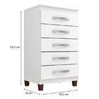 Cômoda Cannes 5 Gavetas Branco - Incorplac