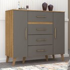 Cômoda Capri 2 Portas 4 Gavetas Nature/alaska - Panorama Móve