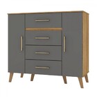 Cômoda Capri 2 Portas 4 Gavetas Nature/alaska - Panorama Móve