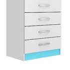 Cômoda Caronte Com 6 Gavetas  Branco & Azul Evidência