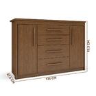 Cômoda Casal 4 Gavetas Com Sapateira Chocolate Wood Elegance