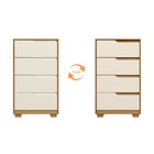 Cômoda Castelo 4 Gavetas Carvalho Grife Off White Vistas Flex