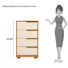 Cômoda Castelo 4 Gavetas Carvalho Grife Off White Vistas Flex