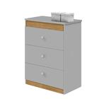 Cômoda Catatau Infantil Com 3 Gavetas 91cm Cinza/nature Flex