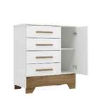 Cômoda Catavento 1 Porta 4 Gavetas Branco/ Nature - Rodial