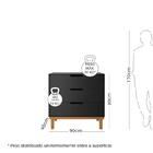 Cômoda Cavaletto - Azul Petróleo E Madeira Castanha