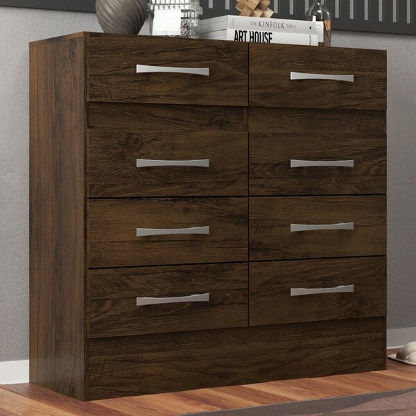 Cômoda Central 8 Gavetas Cor Cacau