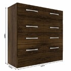 Cômoda Central 8 Gavetas Cor Cacau