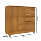 Cômoda Chicago 1 Porta 4 Gavetas Cinamomo 13558 - Tcil Móveis