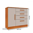 Cômoda Chicago 1 Porta 4 Gavetas Cinamomo/off White - Tcil Mó