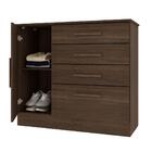 Cômoda Chicago 1 Porta 4 Gavetas Tcil Cacau