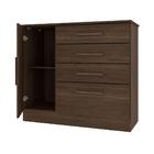 Cômoda Chicago 1 Porta 4 Gavetas Tcil Cacau